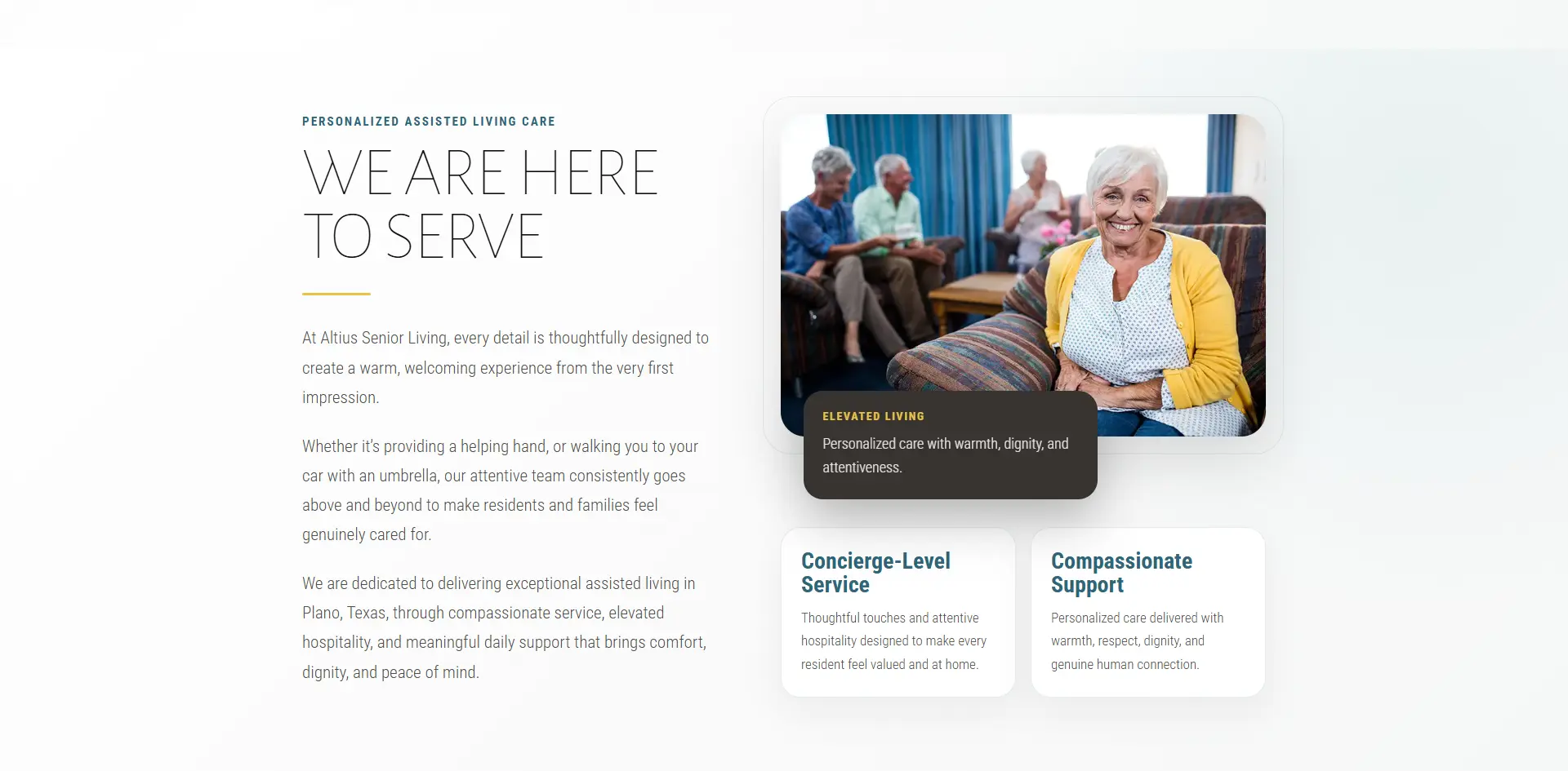 Altius Senior Living content strategy preview