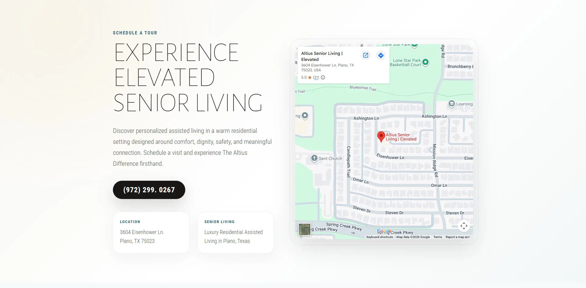 Altius Senior Living conversion focused design preview
