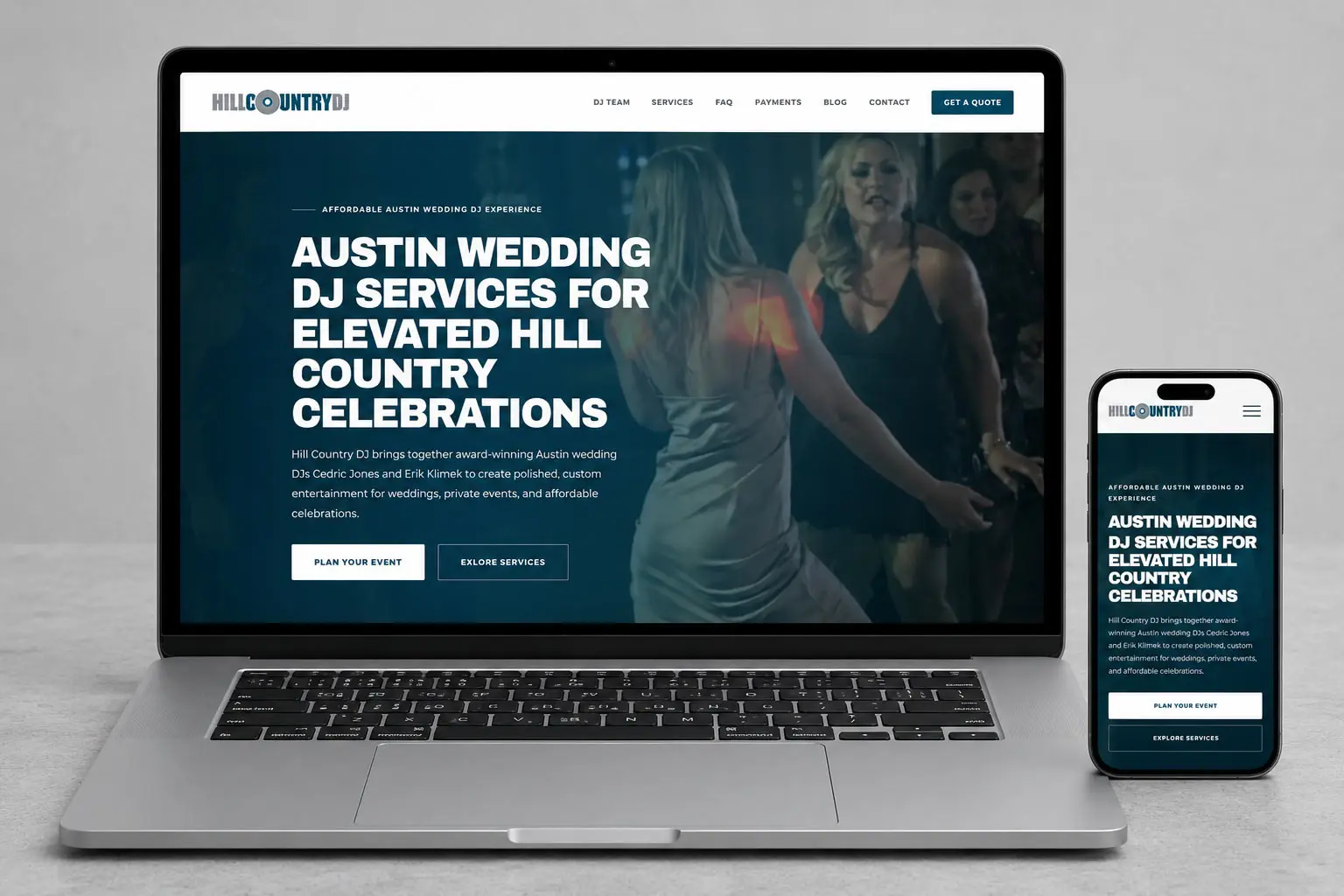 Hill Country DJ website design project preview