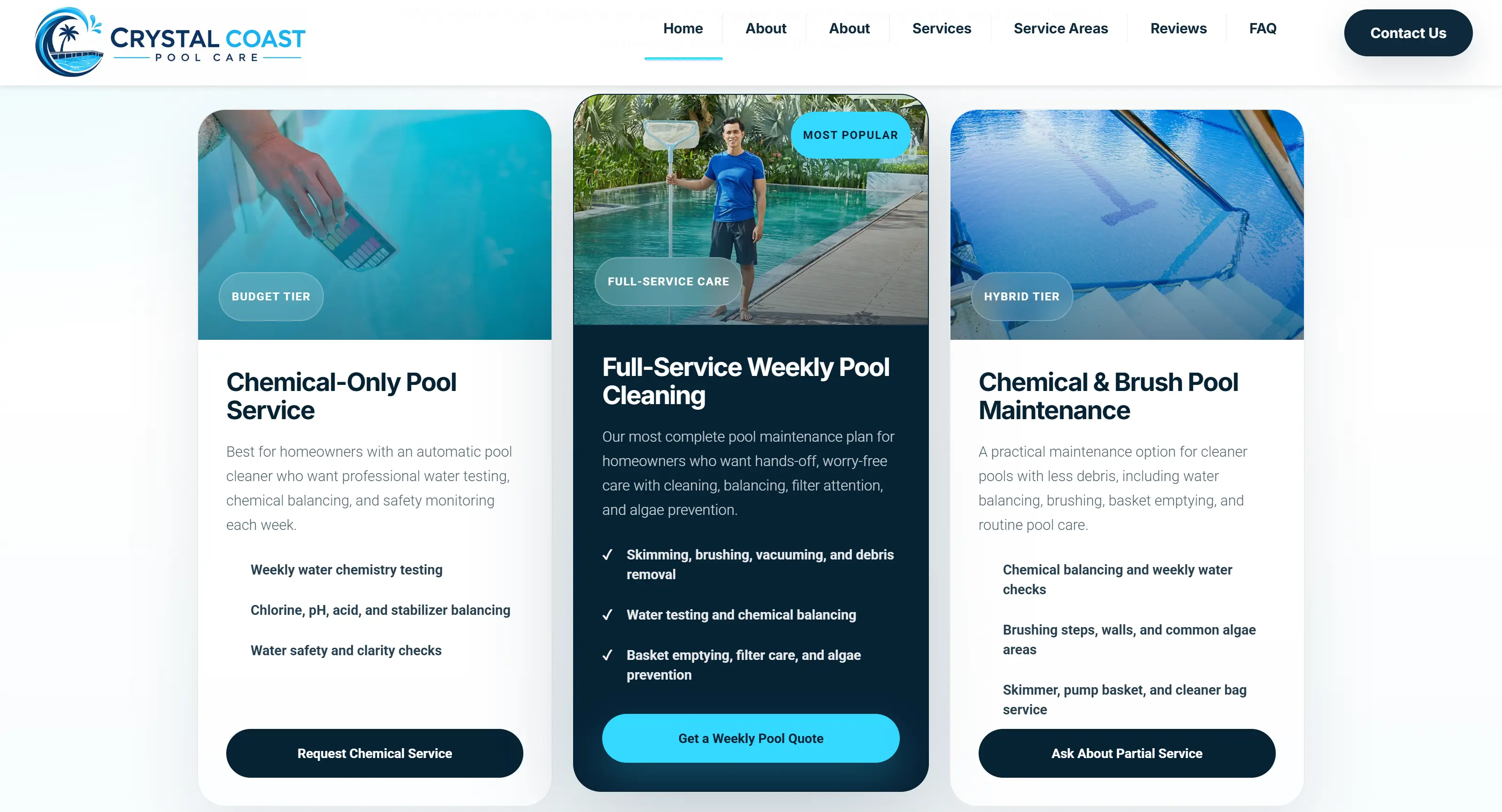 Crystal Coast Pool Care service structure preview