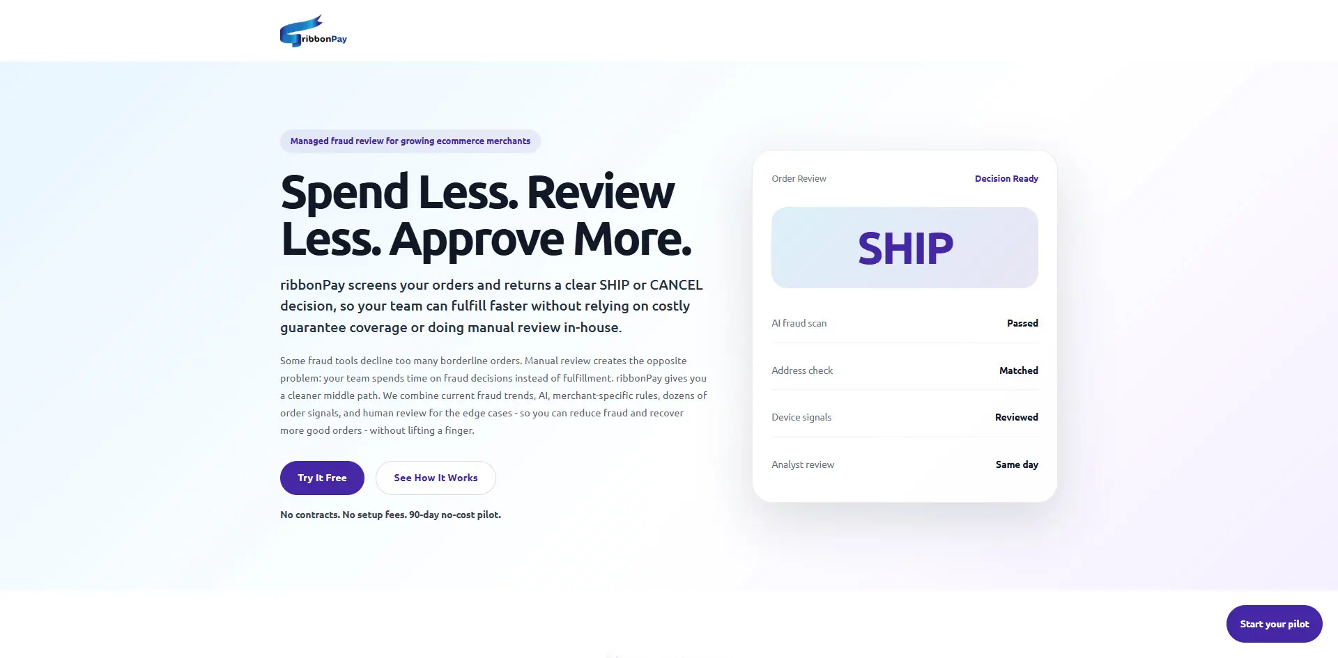 Landing page structure placeholder